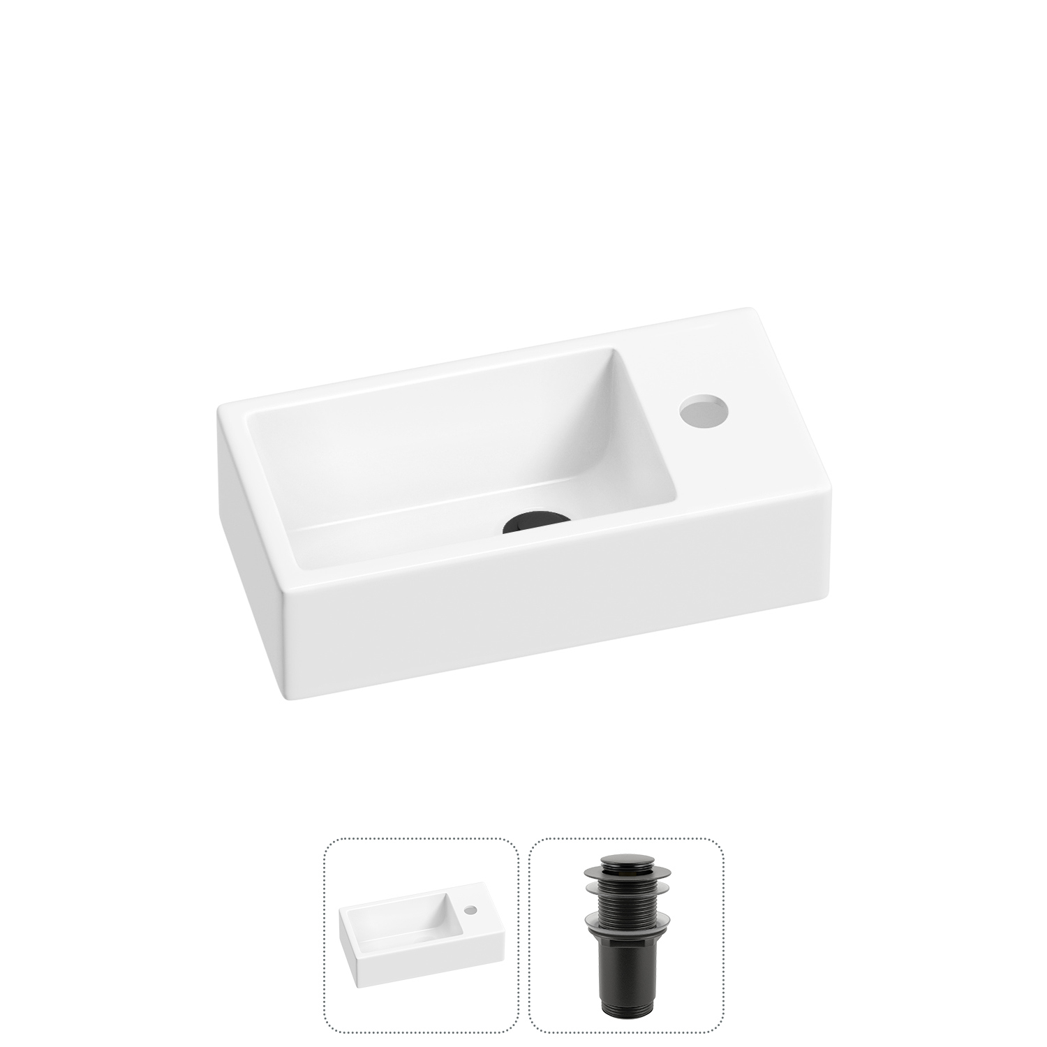 Изображение товара Раковина Lavinia Boho Bathroom Sink 20215966R 40 см белая с донным клапаном