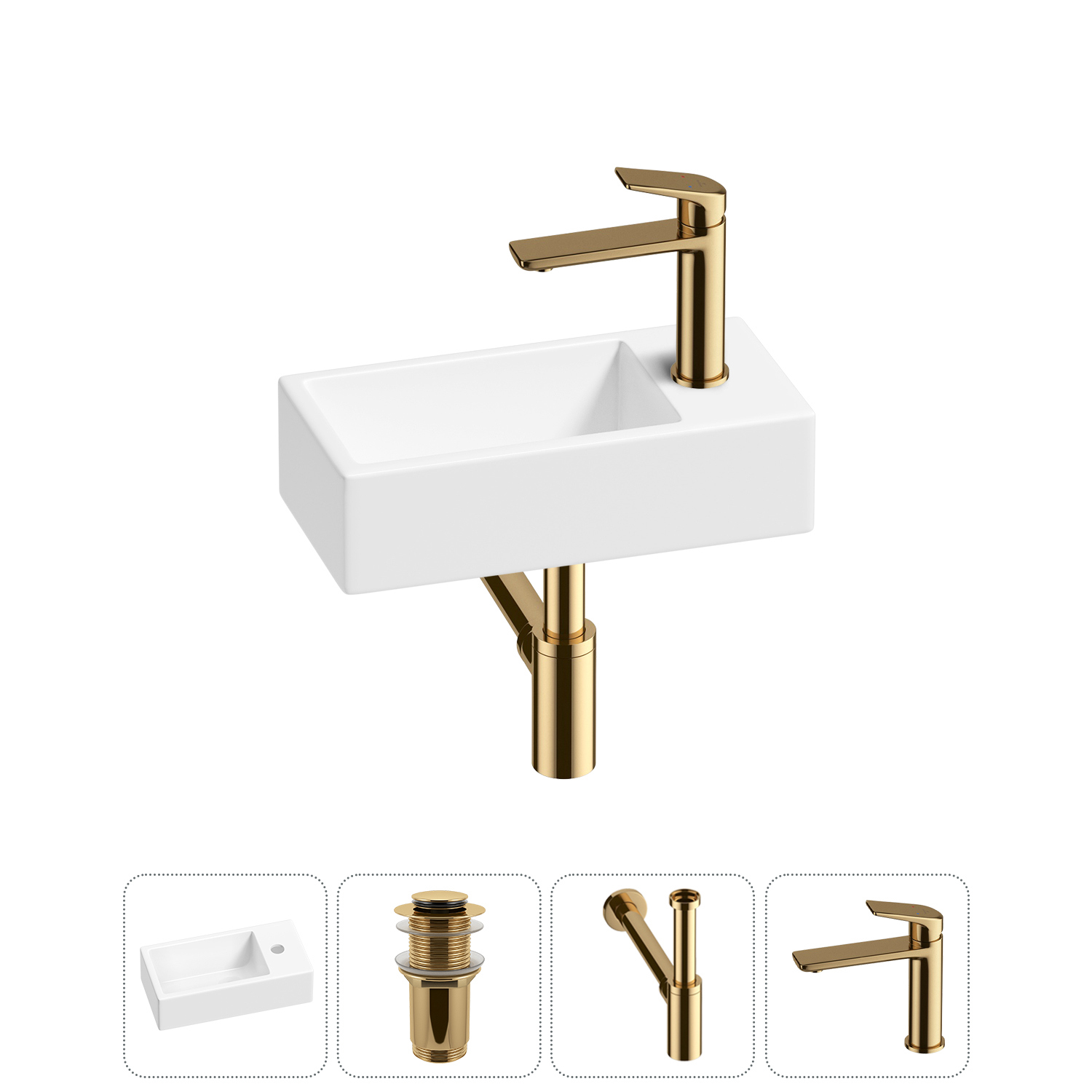 Изображение товара Раковина Lavinia boho bathroom sink 20215975R 40см цвет раковина 4 в 1: донный клапан, сифон, смеситель