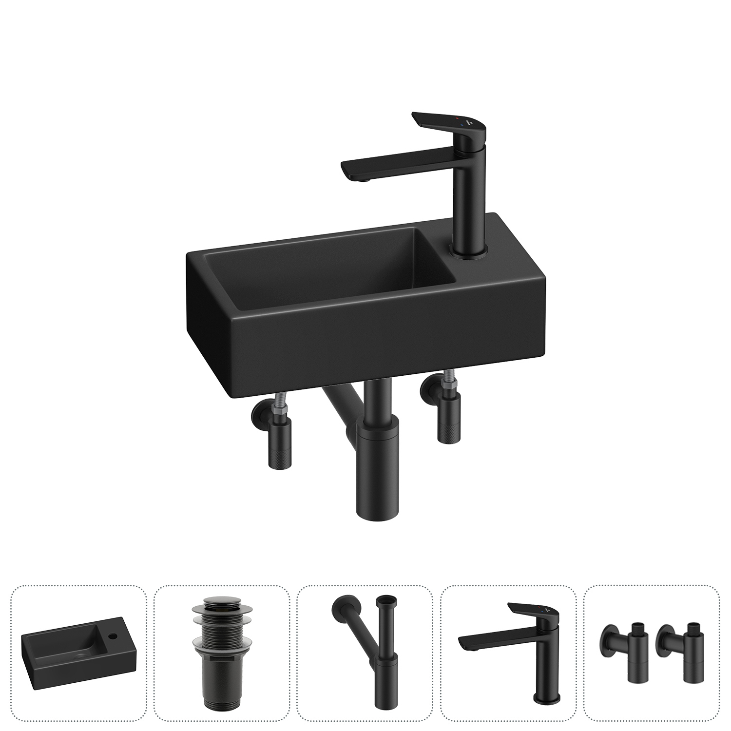 Изображение товара Раковина Lavinia boho bathroom sink 20215991R 40см черная с набором