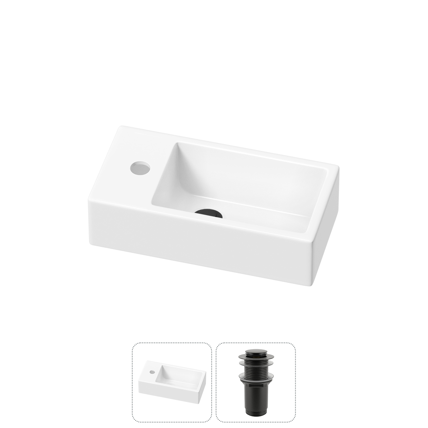 Изображение товара Раковина Lavinia boho bathroom sink 20215994R 40см белая с донным клапаном Германия