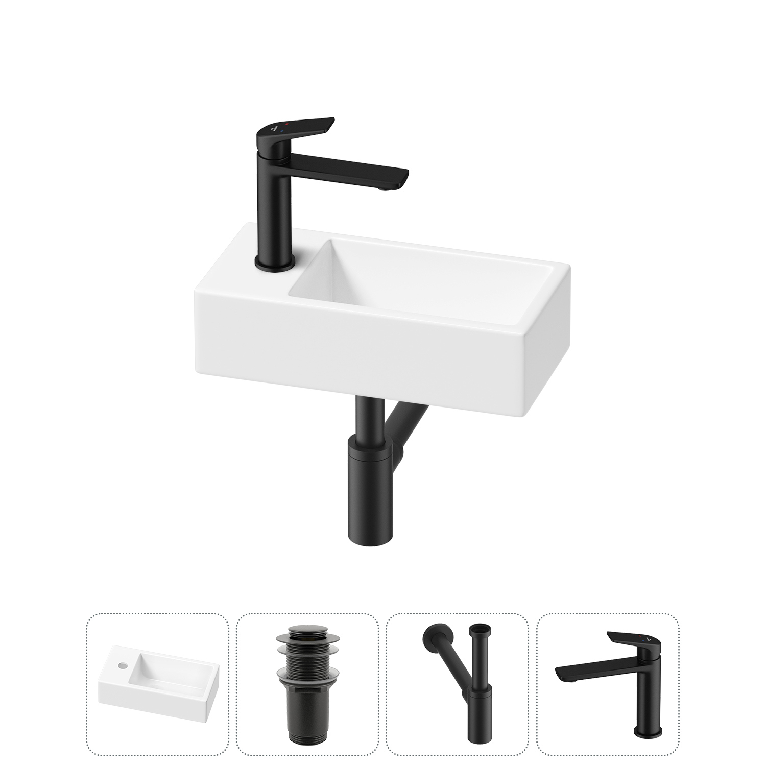 Изображение товара Раковина Lavinia Boho Bathroom Sink 20216002R 40 см белая с монтажом 4 в 1