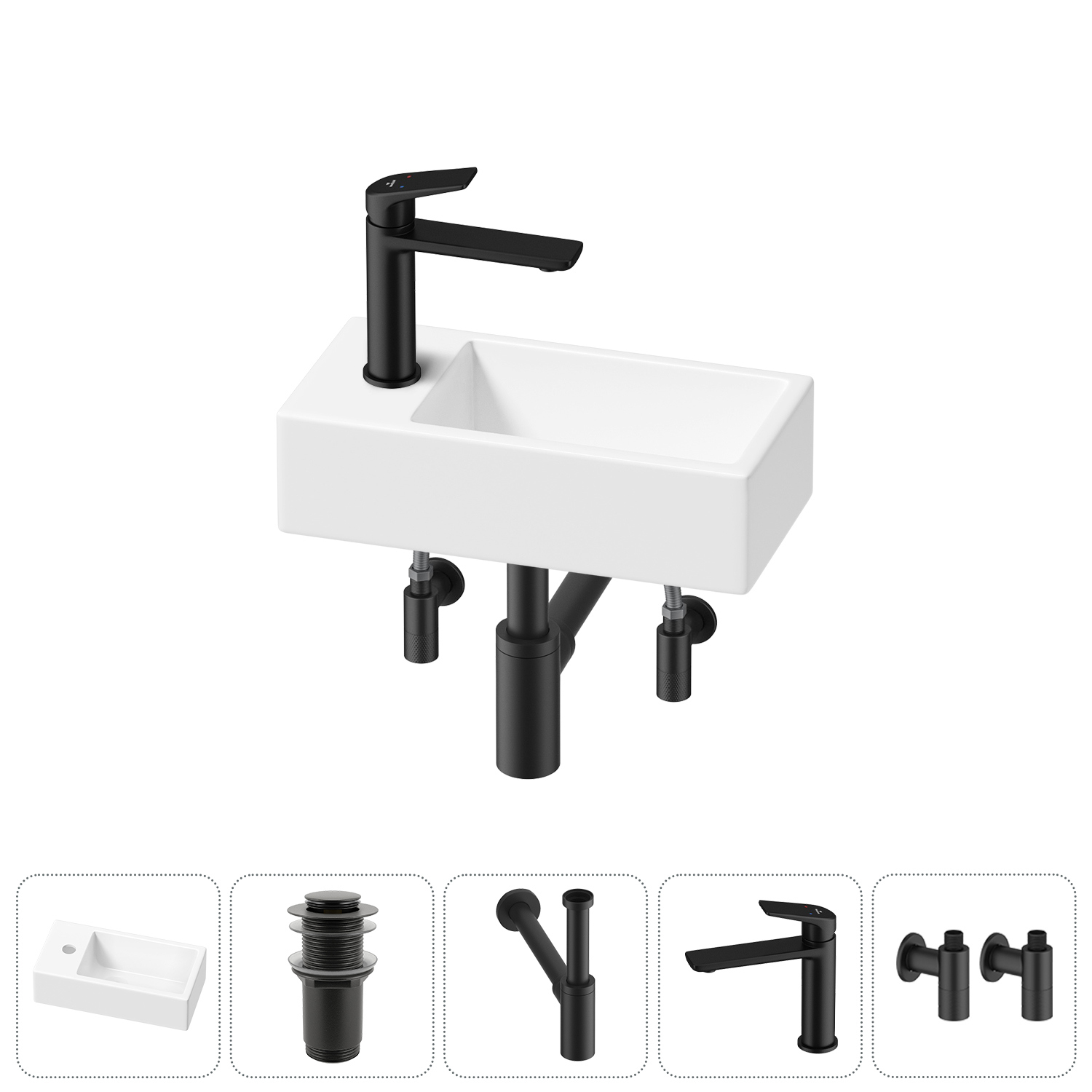 Изображение товара Раковина Lavinia Boho 40 см с донным клапаном и смесителем для ванной комнаты