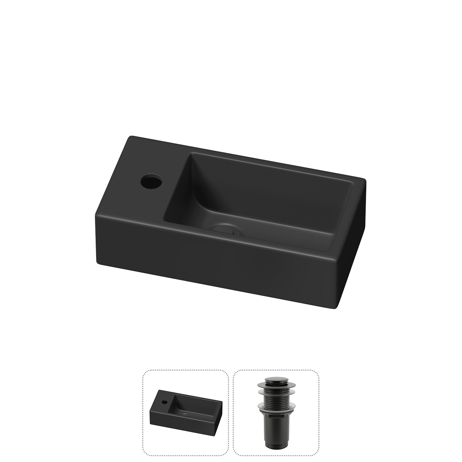 Изображение товара Раковина Lavinia boho bathroom sink 20216010R 40см черный матовый с донным клапаном