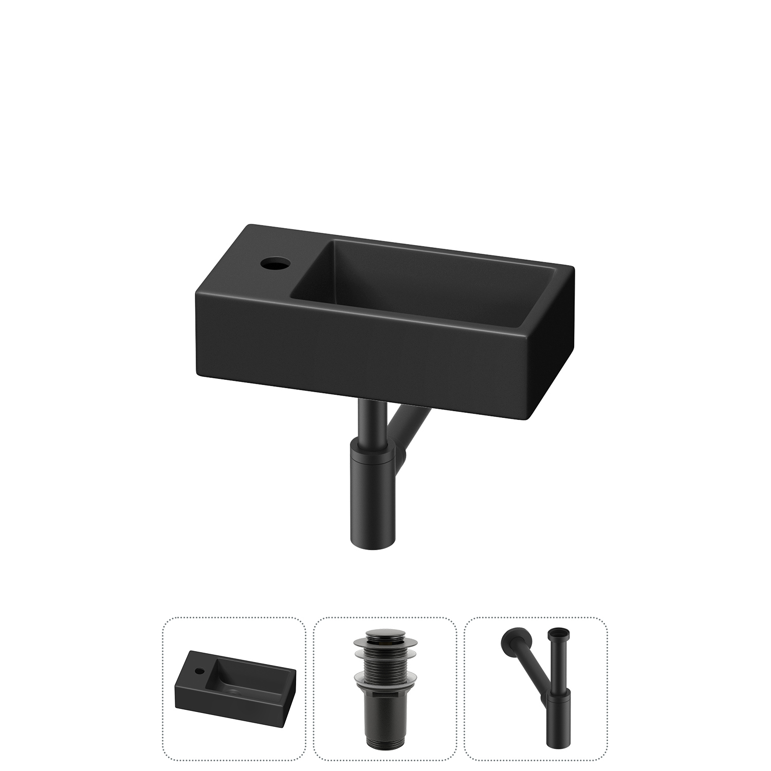 Изображение товара Раковина Lavinia boho bathroom sink 40 см черная с донным клапаном и сифоном