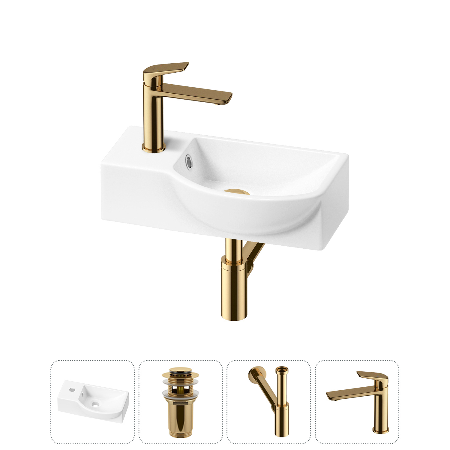 Изображение товара Раковина Lavinia Boho bathroom sink 20216031R 40 см белая с двумя элементами в комплекте