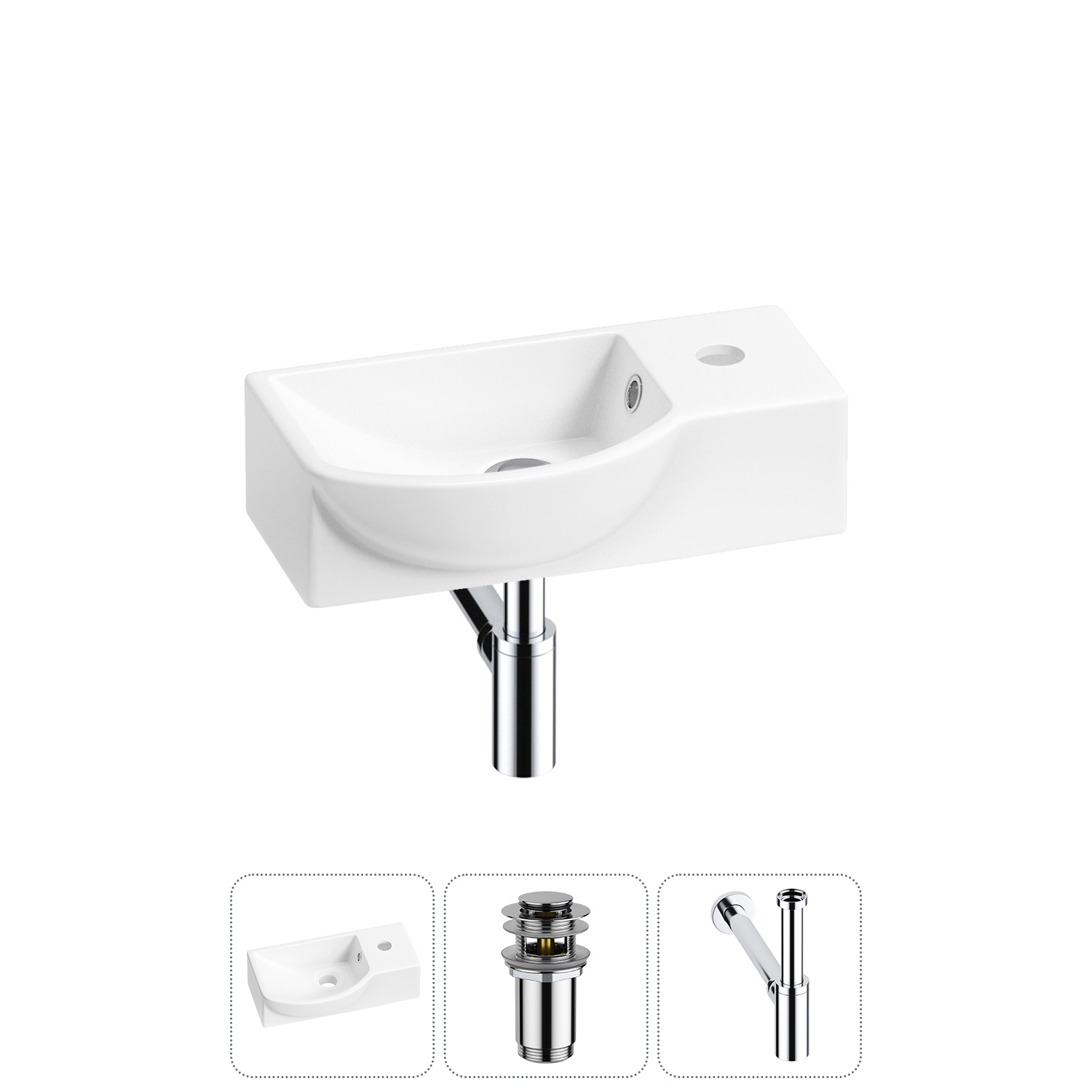 Изображение товара Раковина Lavinia Boho Bathroom Sink 20216053R 40см с донным клапаном и сифоном
