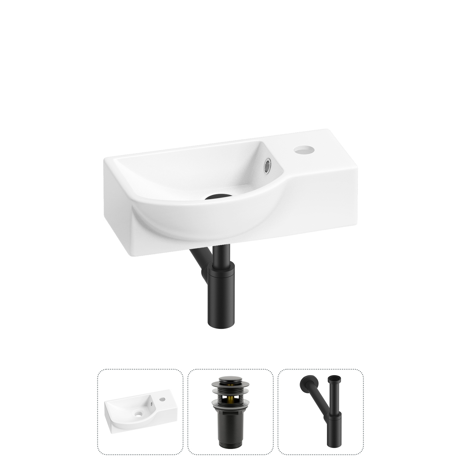Изображение товара Раковина Lavinia Boho Bathroom Sink 40см белая с донным клапаном и сифоном