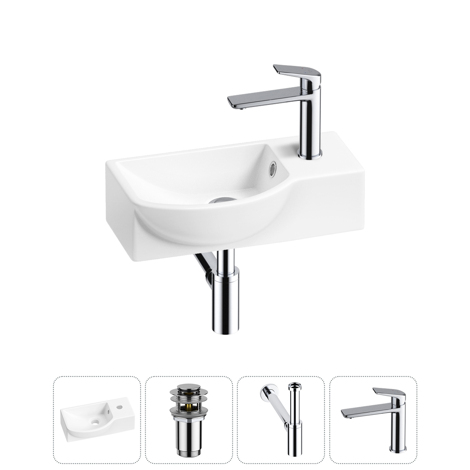 Изображение товара Раковина Lavinia Boho Bathroom Sink 20216057R 40 см белая глянцевая комплект 4 в 1