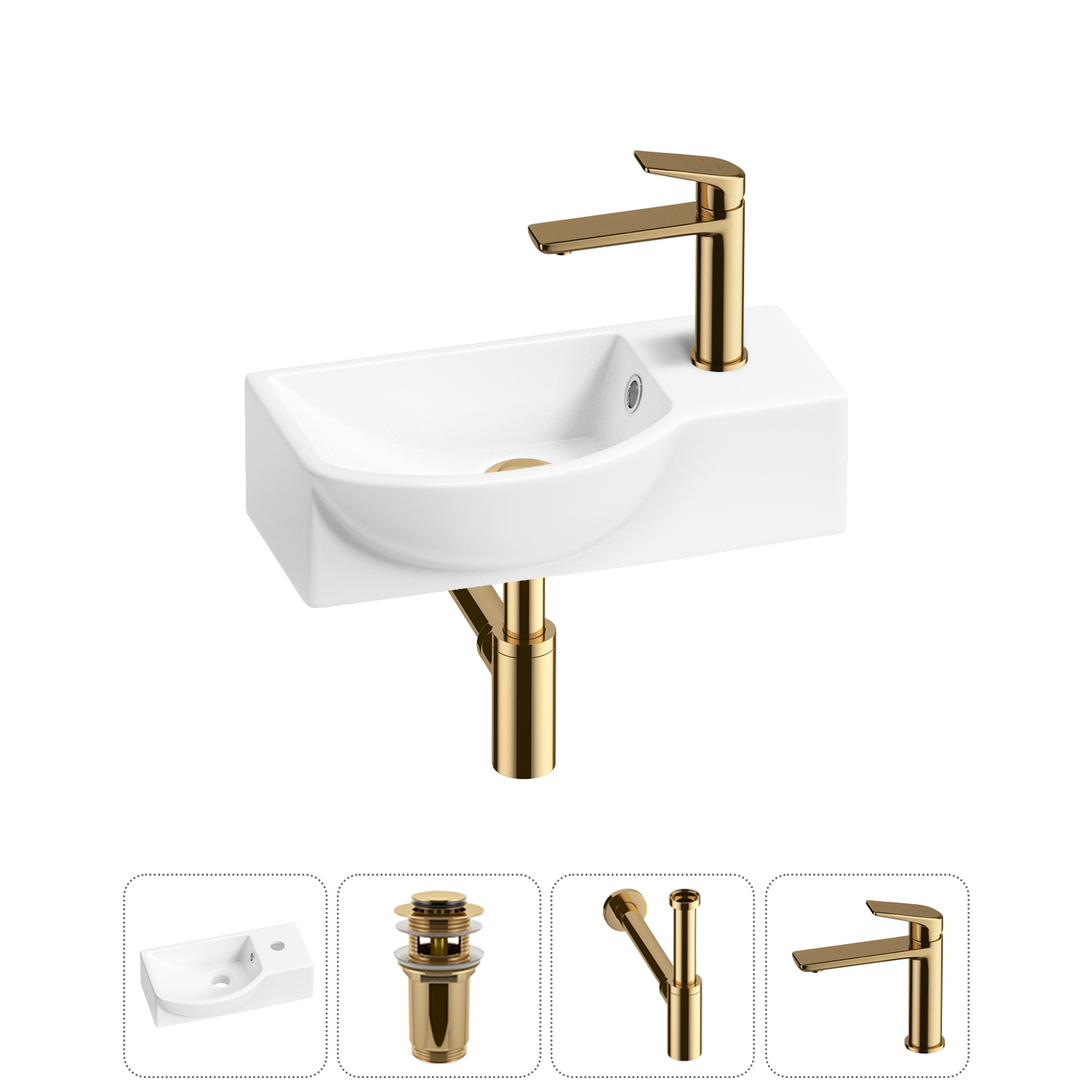 Изображение товара Раковина Lavinia Boho 40 см белая с донным клапаном и сифоном комплект