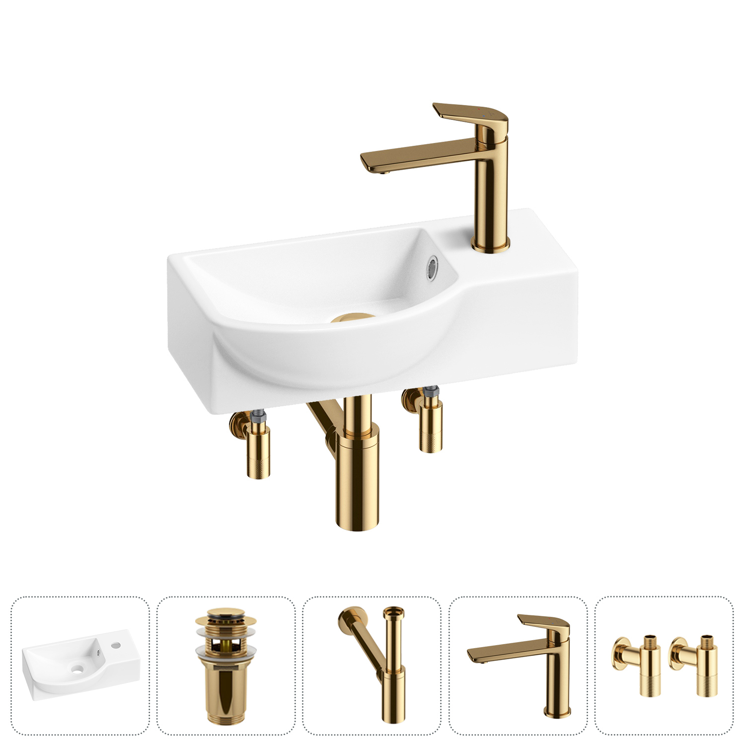 Изображение товара Раковина Lavinia boho 40см белая с комплектом монтажных элементов и сифоном