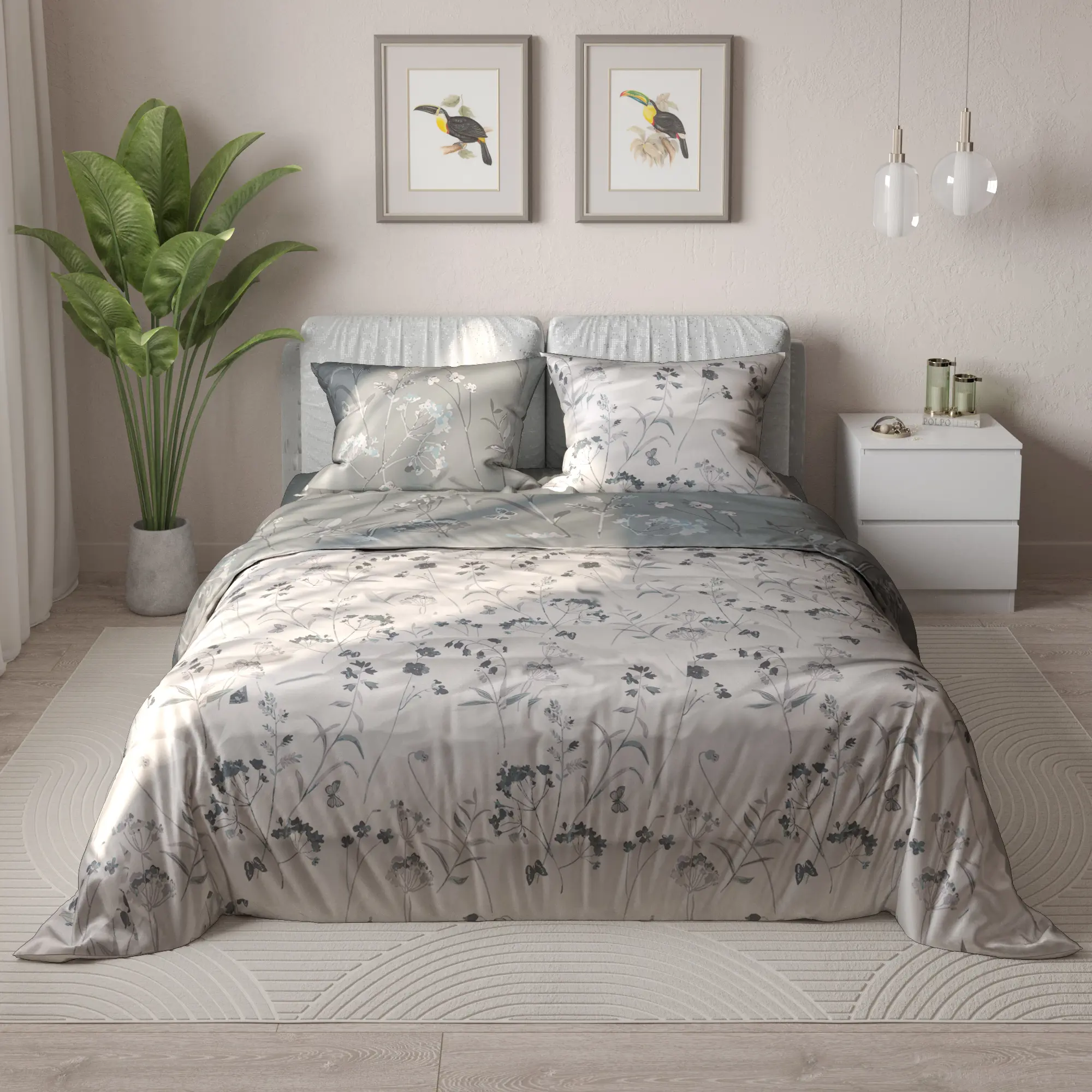Комплект постельного белья Florin евро бязь серый
