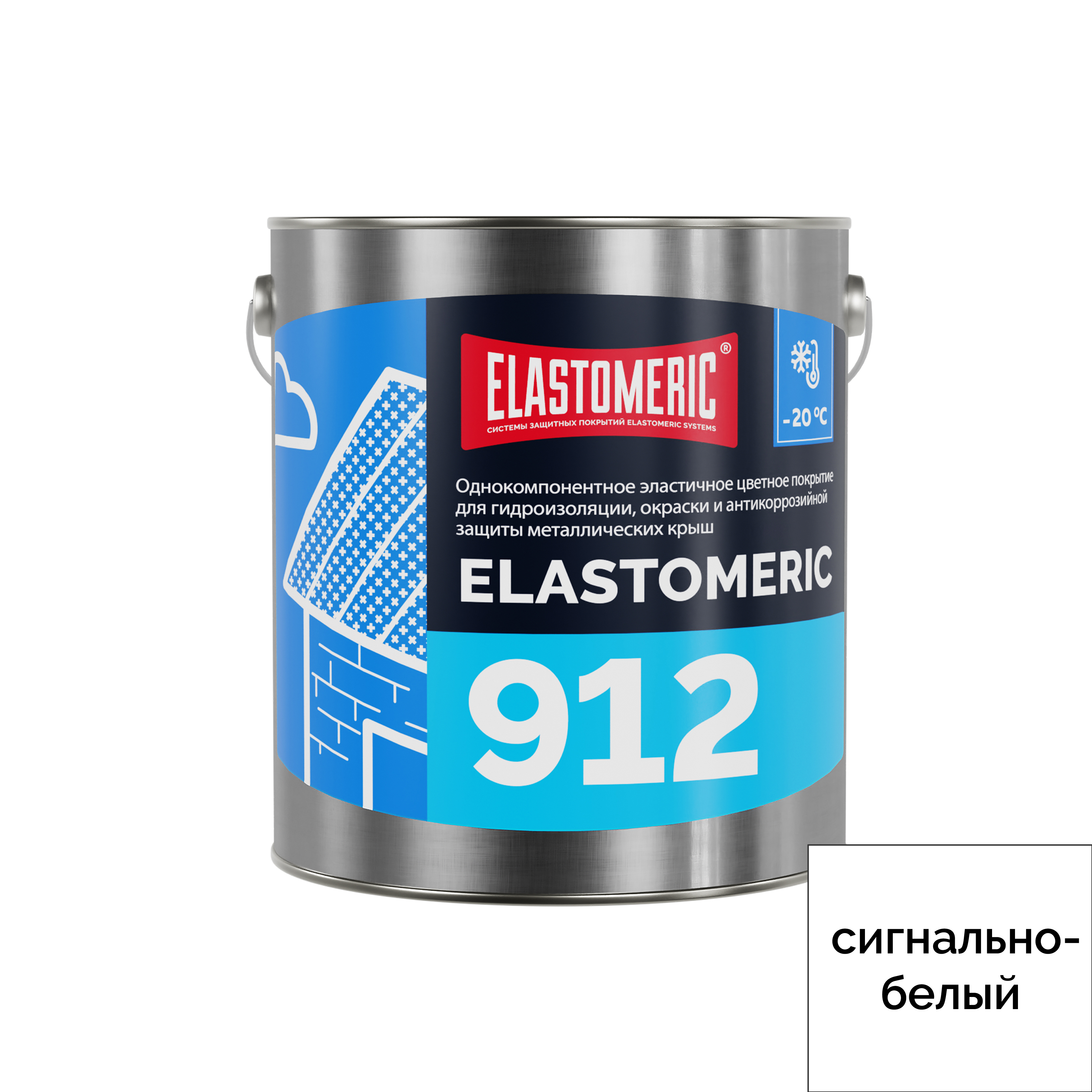 Изображение товара Гидроизоляционная мастика для металлической кровли Elastomeric systems 912 3кг сигнально-белый