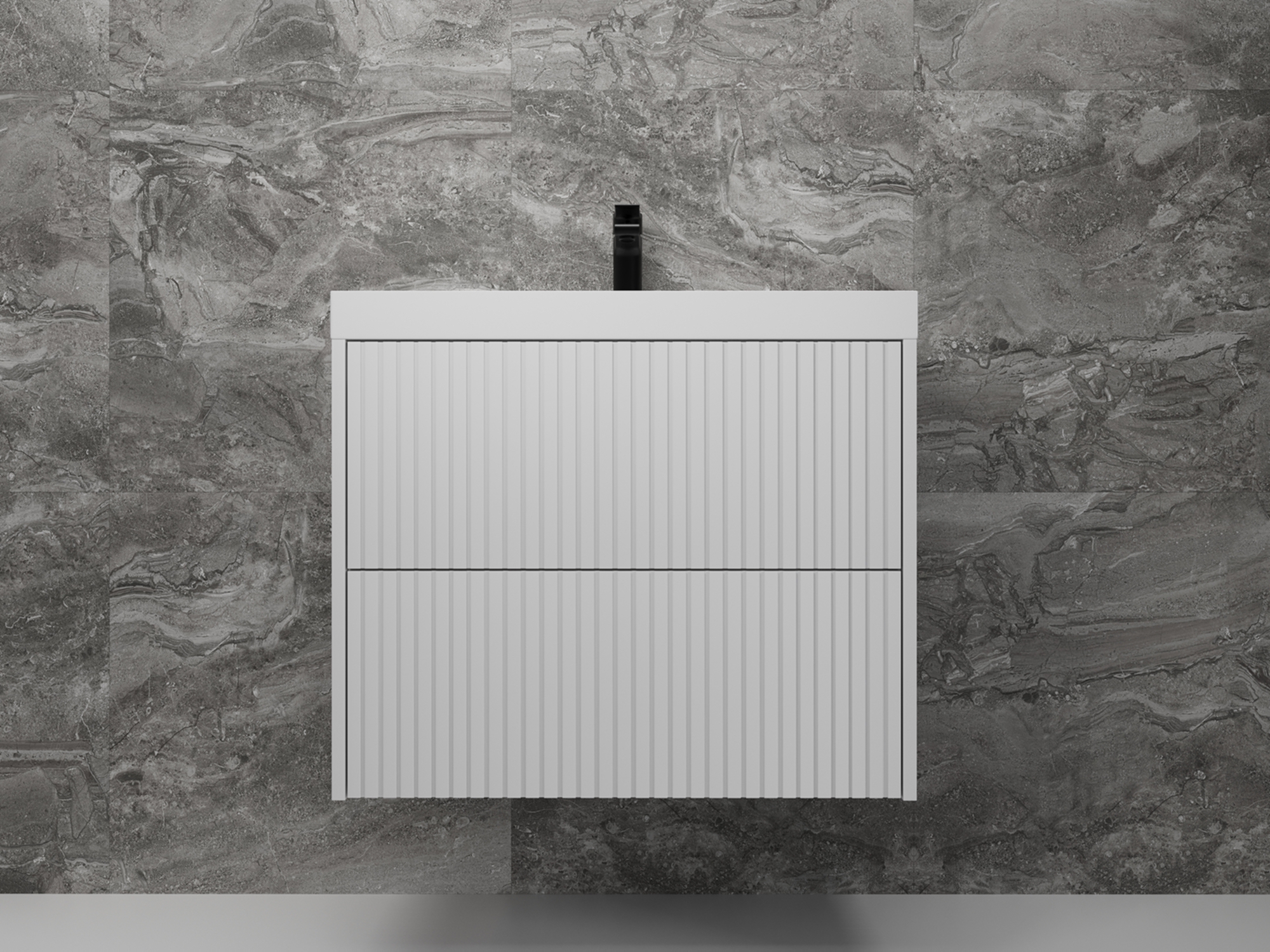 Изображение товара Тумба для ванной подвесная Style Line Стокгольм 70 Classic 70 цвет белый рифленый софт