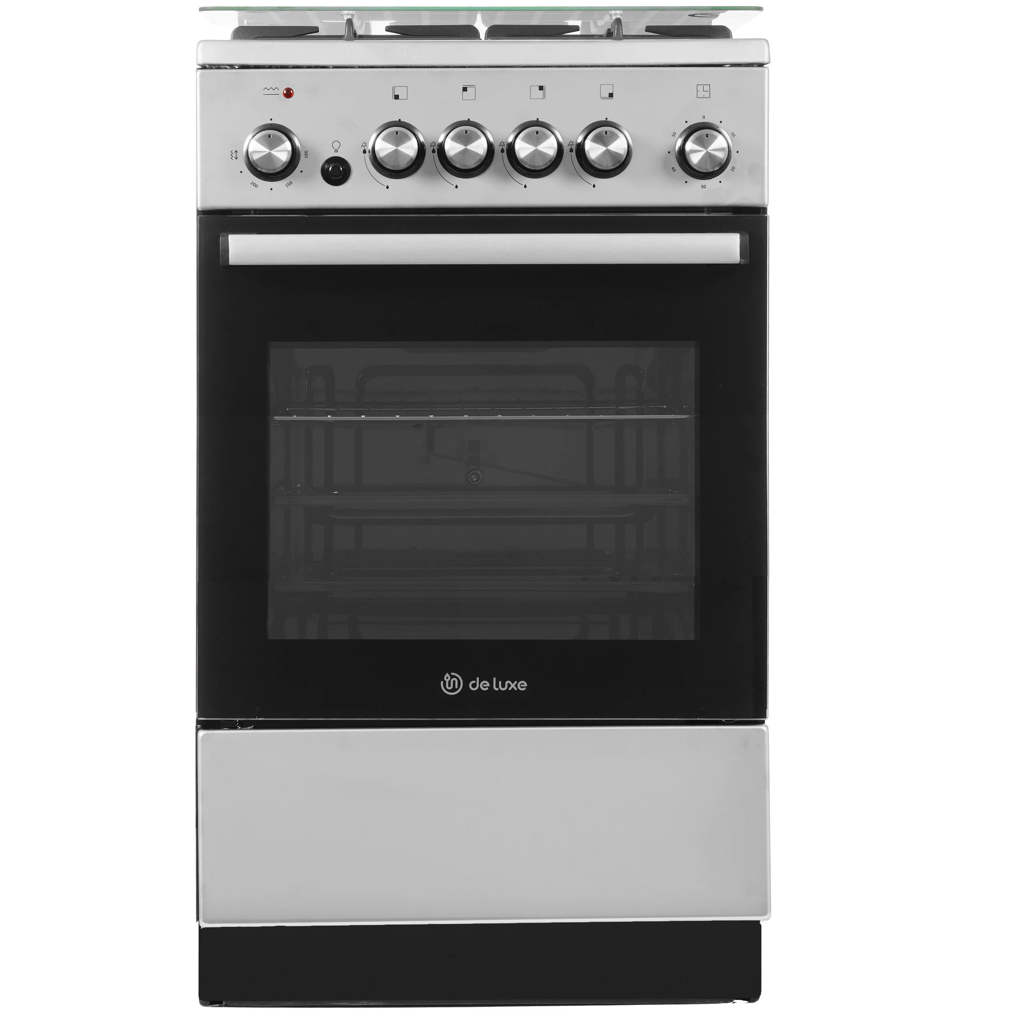 Изображение товара Плита DE LUXE комбинированная 50x85 см нержавеющая сталь с духовкой 46 л