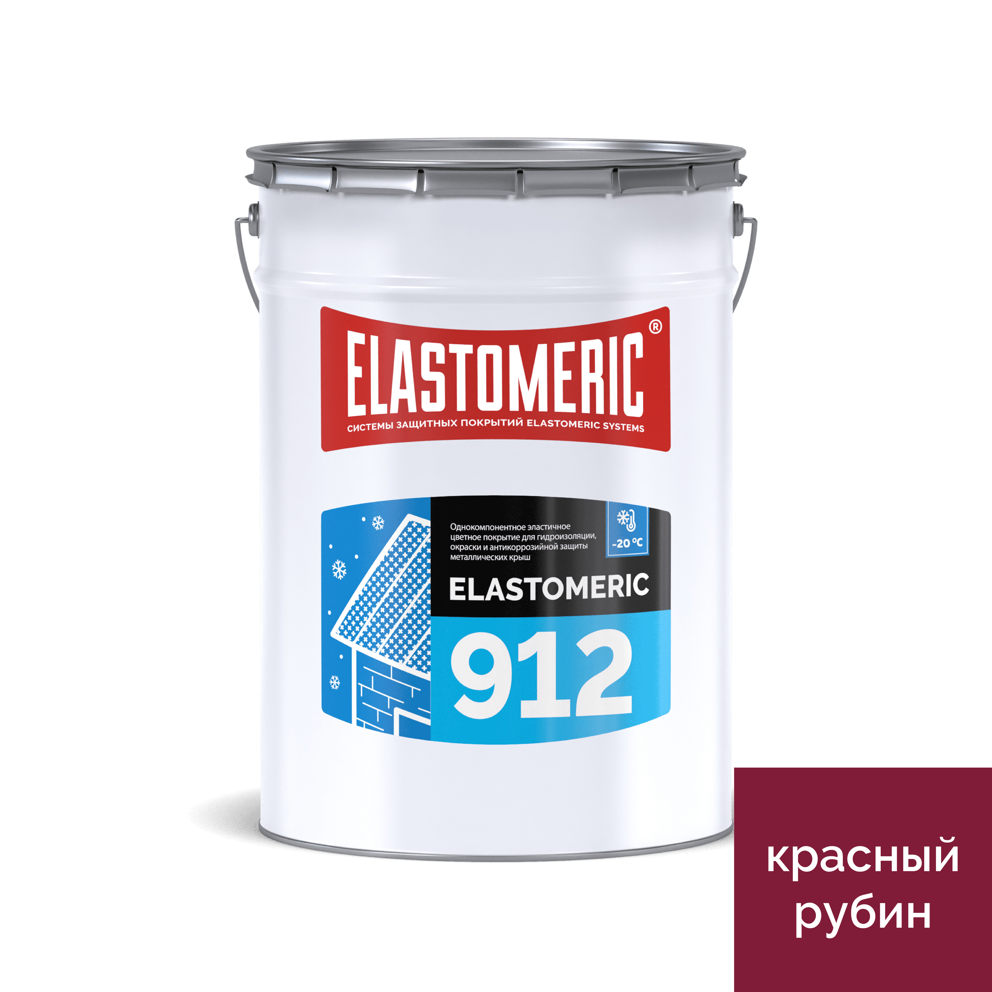 Изображение товара Мастика Elastomeric Systems 912 для металлической кровли 20кг красный
