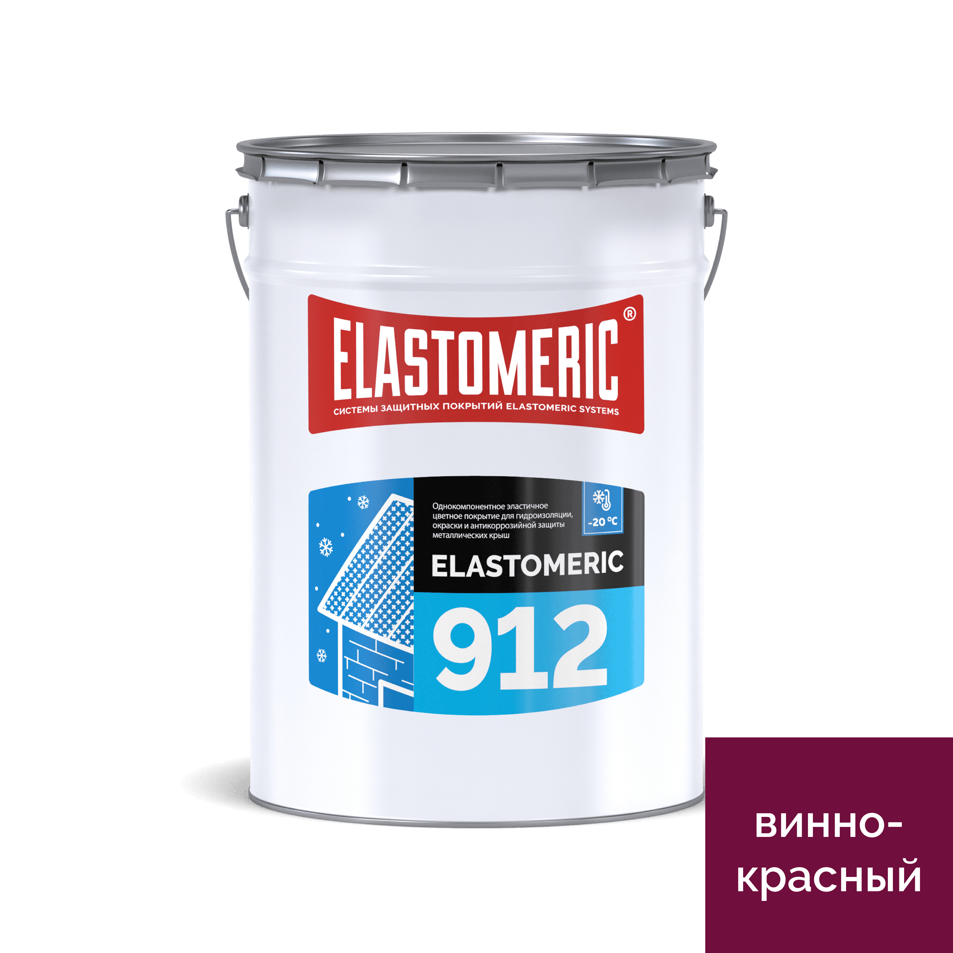 Изображение товара Мастика Elastomeric Systems 912 для шиферной кровли 20кг темно-красный