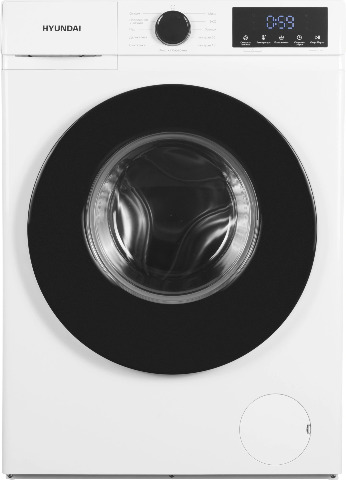 Изображение товара Современная стиральная машина Hyundai WME8212 8 кг фронтальная с паром и защитой