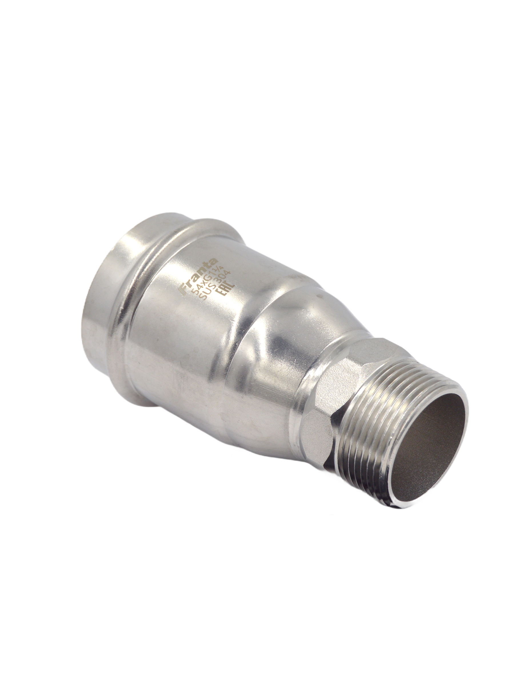 Изображение товара Переходник Franta 1 1/4"x54 мм НР-ВПр из нержавеющей стали SUS 304 для систем отопления и водоснабж