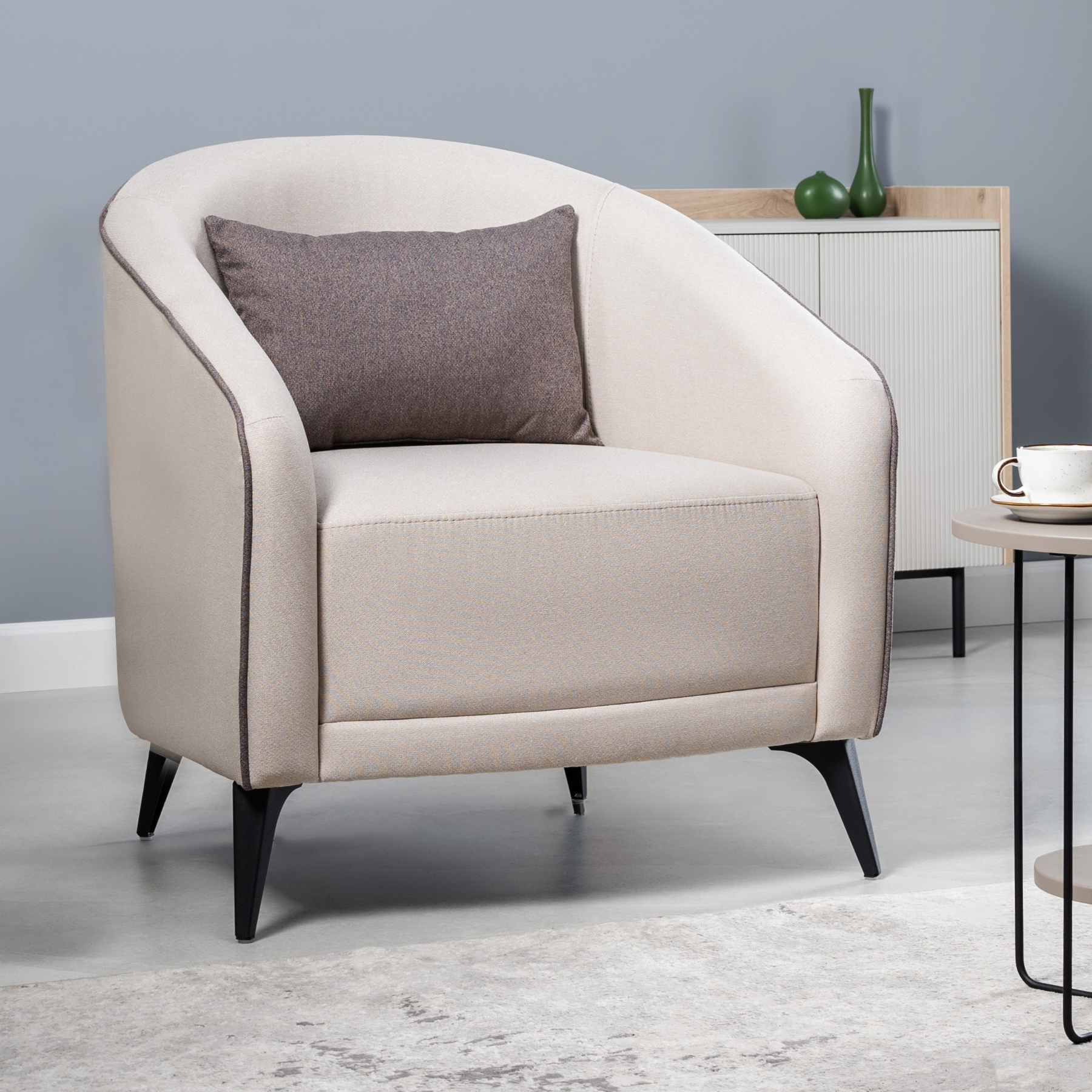 Изображение товара Кресло EGREGOR Луис Круглая спинка Рогожка Nice Cream/Nice Mocca