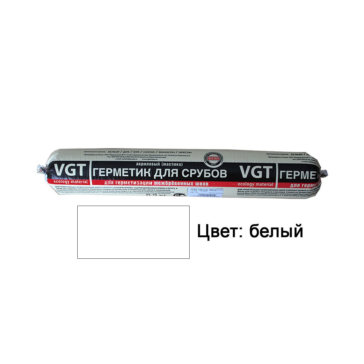 Изображение товара Герметик акриловый Vgt мастика для срубов цвет белый 0.9 кг