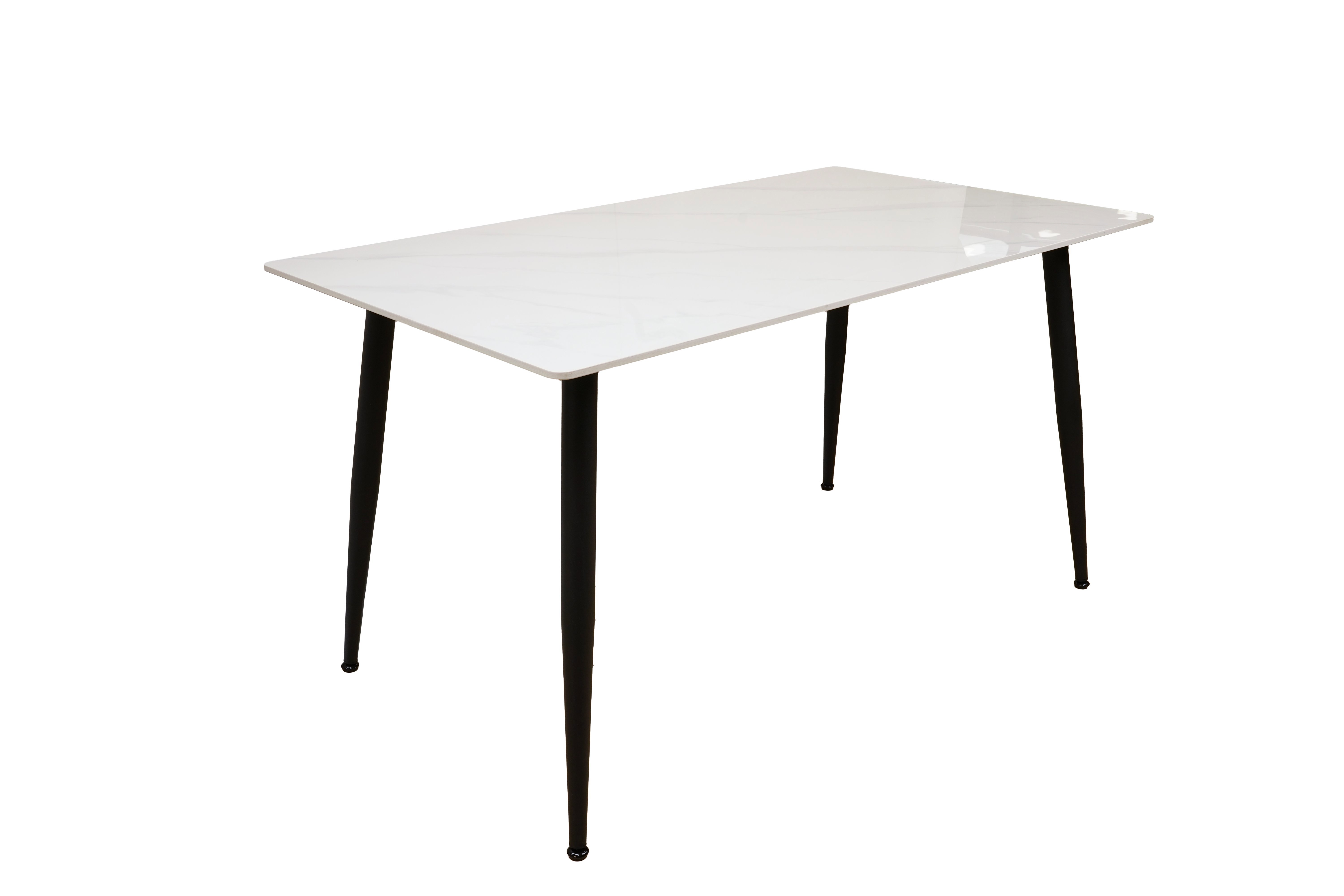 Изображение товара Кухонный стол Ametist 140x80 см из искусственного камня белый глянец