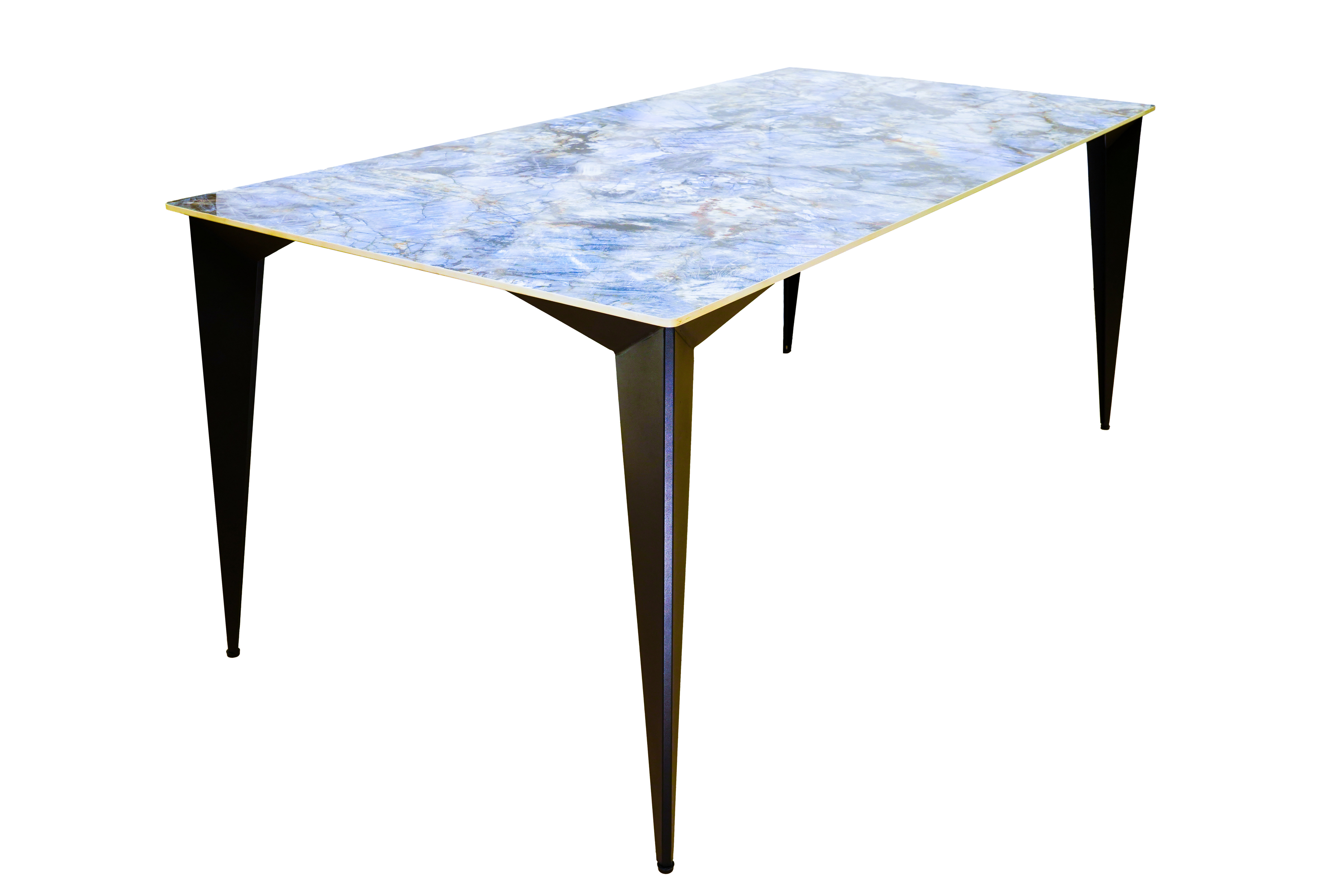 Изображение товара Кухонный стол прямоугольный Ametist 180x90 см искусственный камень цвет голубой