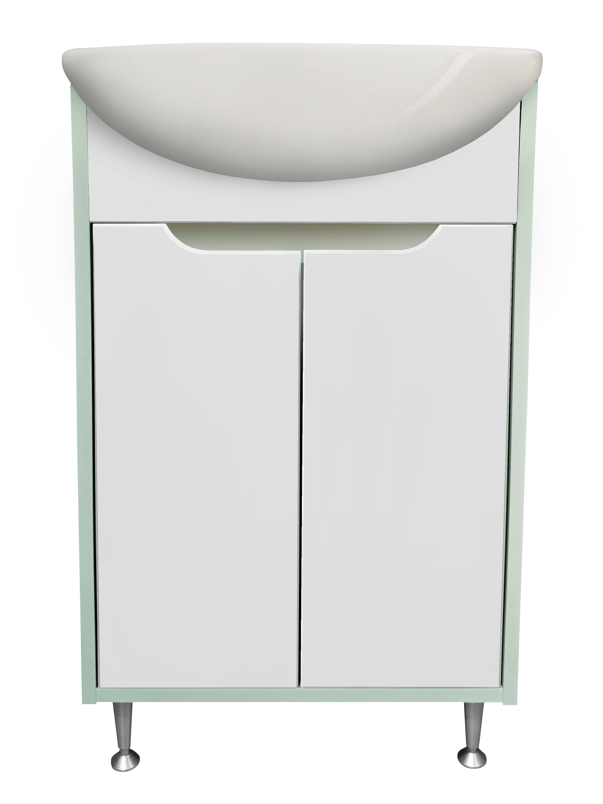 Изображение товара Тумба под раковину подвесная Runo 00-00004657сум 59.5см цвет бирюзовый-белый, с раковиной