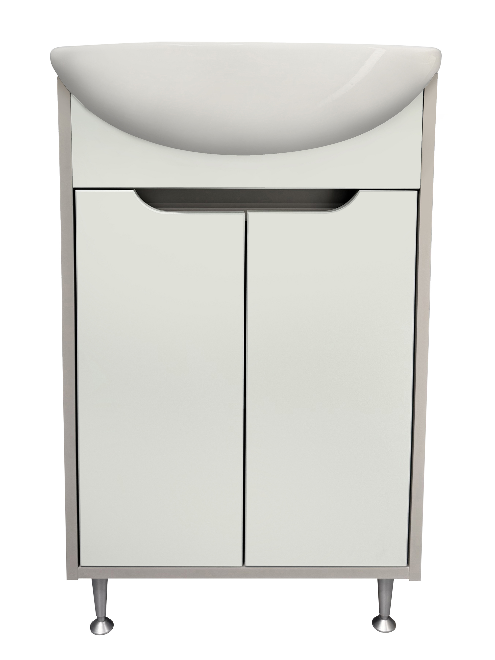 Изображение товара Тумба под раковину Runo 00-00004653 серый с раковиной Уют 60