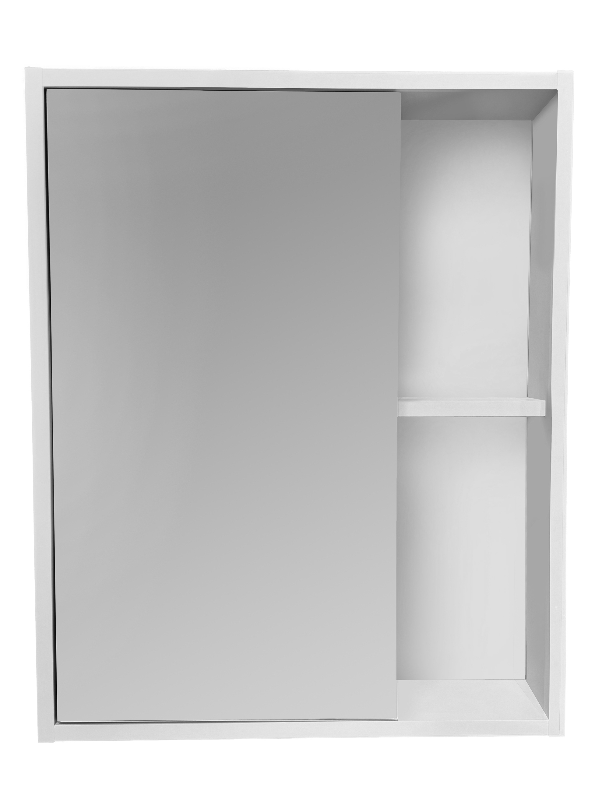 Изображение товара Зеркальный шкаф для ванной комнаты Runo ЭкоНова 52 серый с зеркалом и навесным монтажом