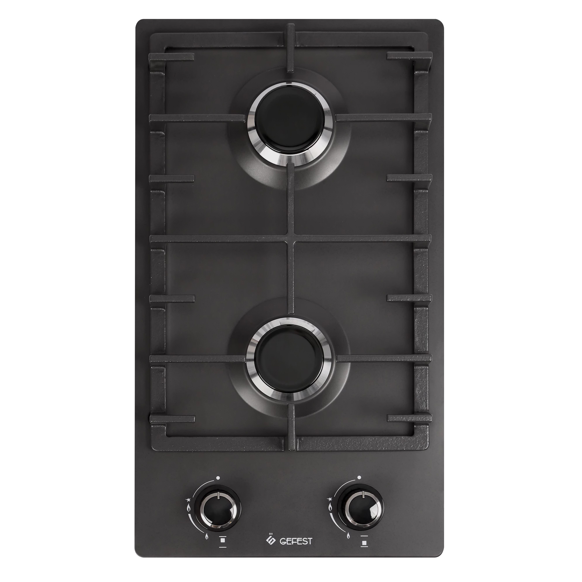 Изображение товара Газовая варочная панель Gefest ПВГ 1002 К2 30 см 2 конфорки цвет черный