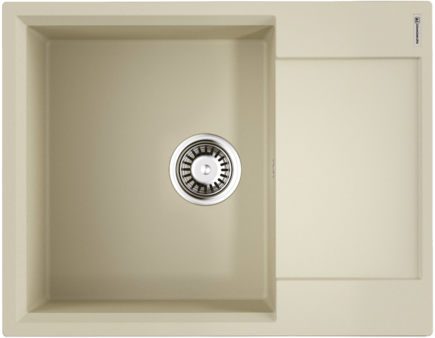 Изображение товара Кухонная мойка OMOIKIRI Daisen 65-BE из искусственного гранита ваниль 65x51см