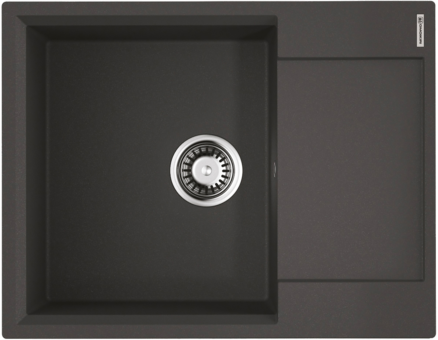 Изображение товара Кухонная мойка OMOIKIRI Daisen 65-BL из искусственного гранита 65x51 см черный стильный дизайн