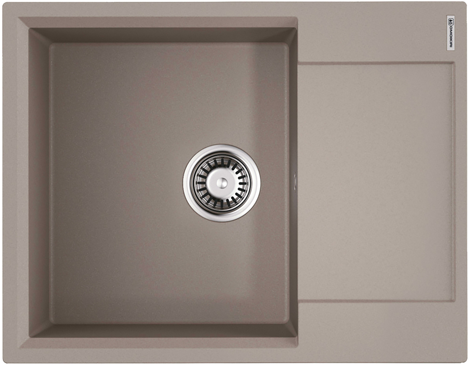 Изображение товара Кухонная мойка OMOIKIRI Daisen 65-GR 65x51см из искусственного гранита серого цвета