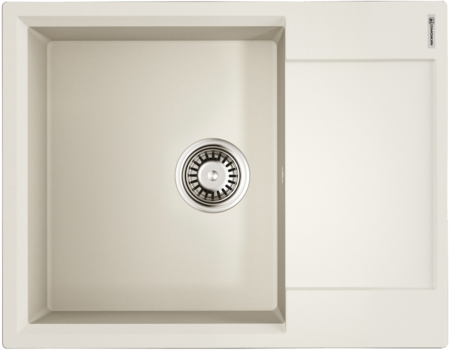 Изображение товара Кухонная мойка OMOIKIRI Daisen 65-PA из искусственного гранита, белый