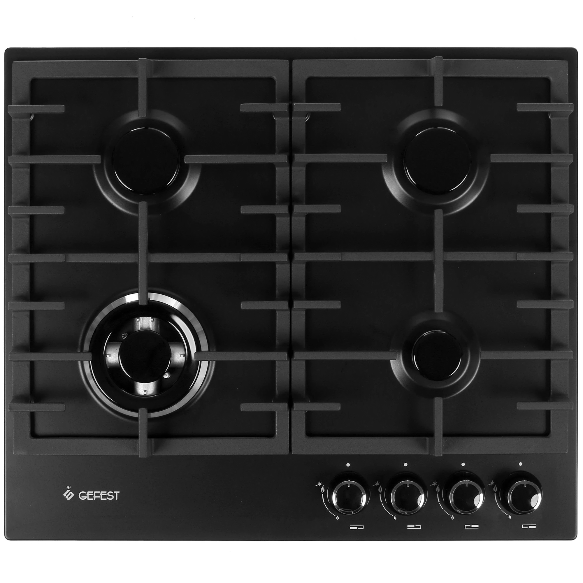 Изображение товара Газовая варочная панель Gefest ПВГ 1214 К2 60 см 4 конфорки цвет черный