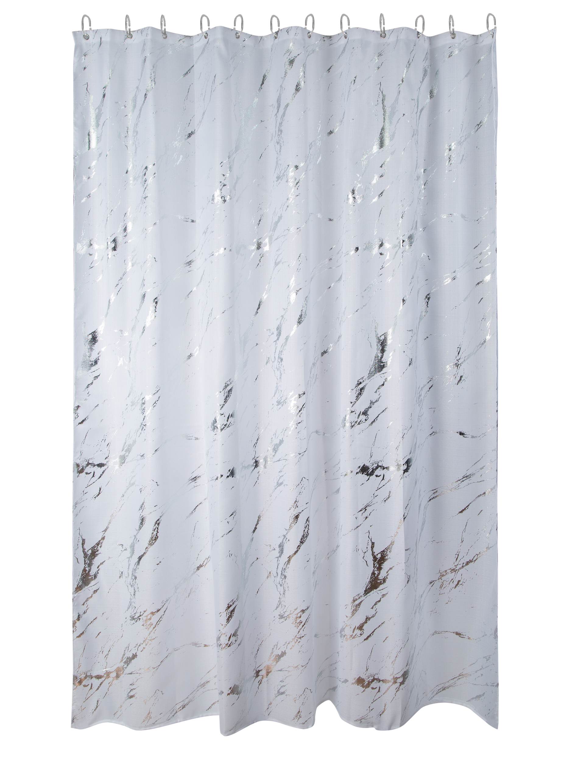 Изображение товара Штора для ванной комнаты ЕВРОГАРАНТ 180х200 см белый с узором водонепроницаемая