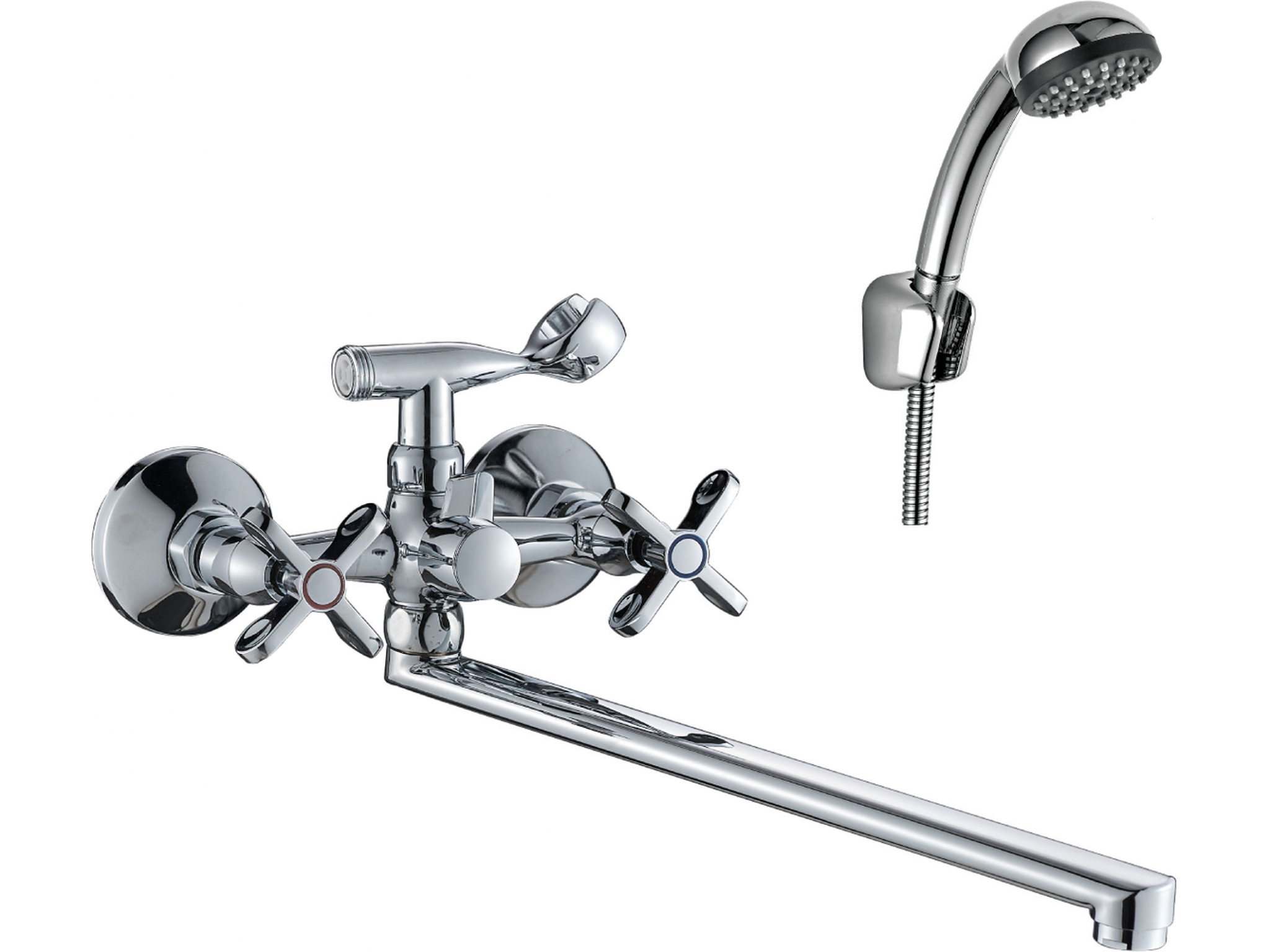 Изображение товара Смеситель для ванны Rossinka Silvermix RS42-80 хром поворотный с керамическим механизмом