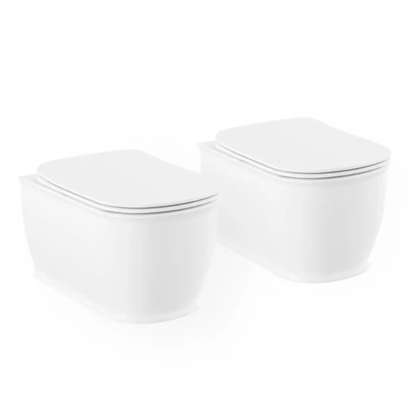 Изображение товара Комплект из 2 подвесных унитазов Lavinia Boho Bell Pro Rimless с сиденьями и монтажом