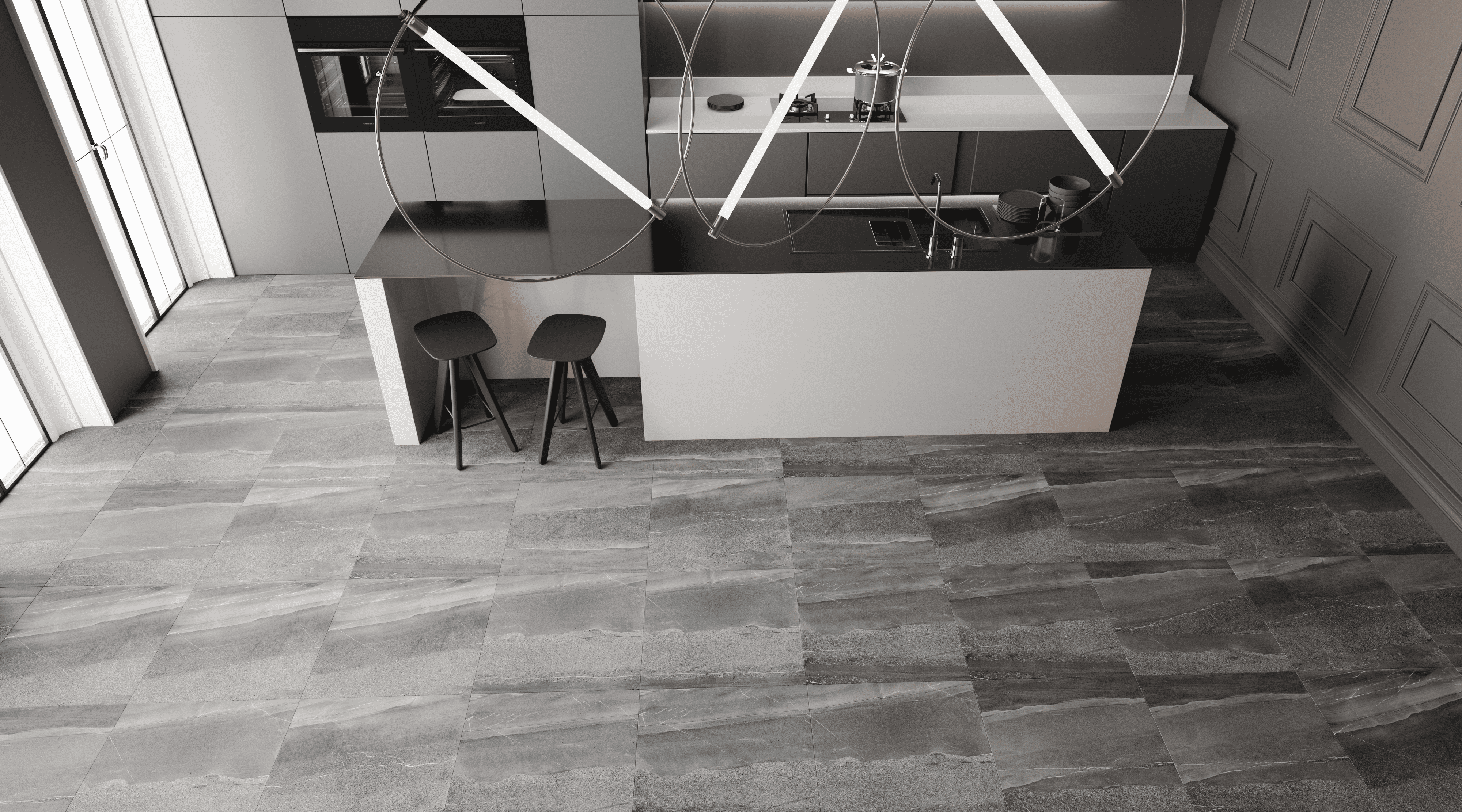 Изображение товара Керамогранит Kerald Pluto Grey matt 60x60 см темно-серый для пола и стен