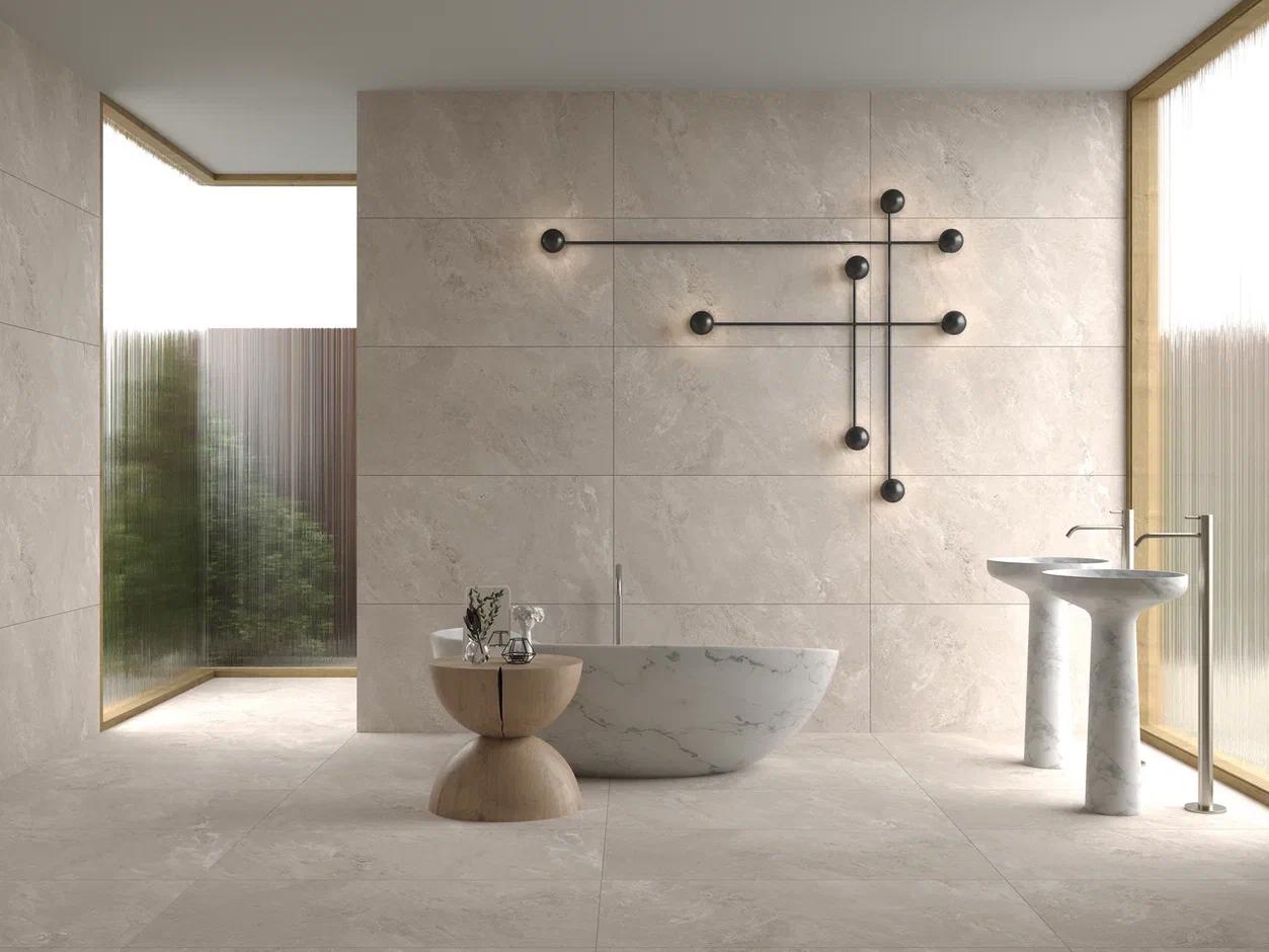 Изображение товара Керамогранит Qua Laroc Creamy 7мм матовый 60-120 см серо-бежевый