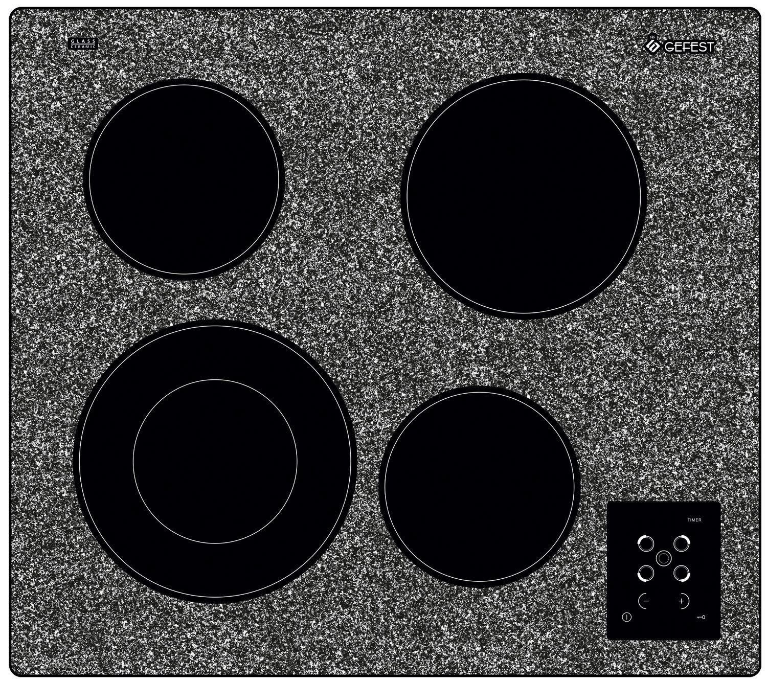 Изображение товара Электрическая варочная панель GEFEST ЭС В СН 4231 К42 4 конфорки стеклокерамика