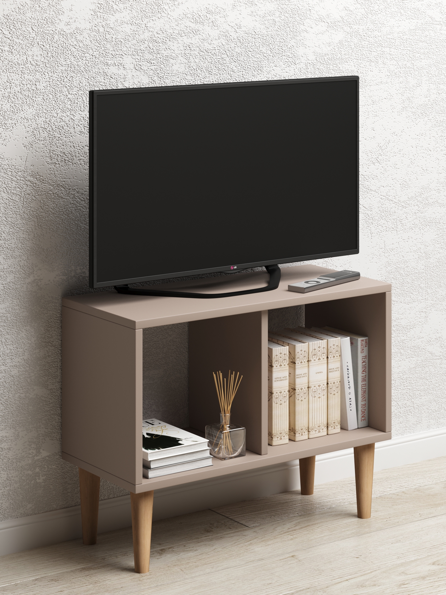 Изображение товара Тумба под телевизор Monofix ТВ-Б-2-4Л 69x53x30 см ЛДСП цвет капучино