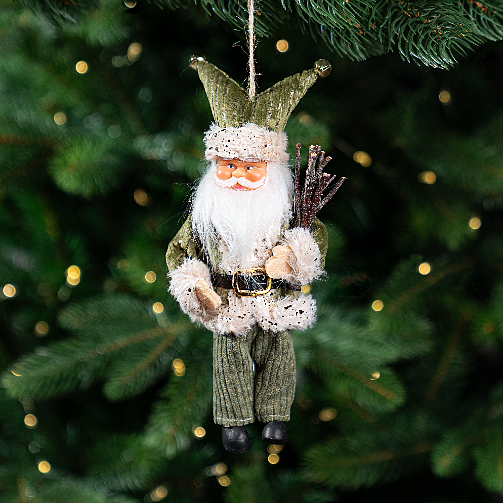 Изображение товара Декоративная елочная игрушка Санта 18 см зеленая KREAFORTA