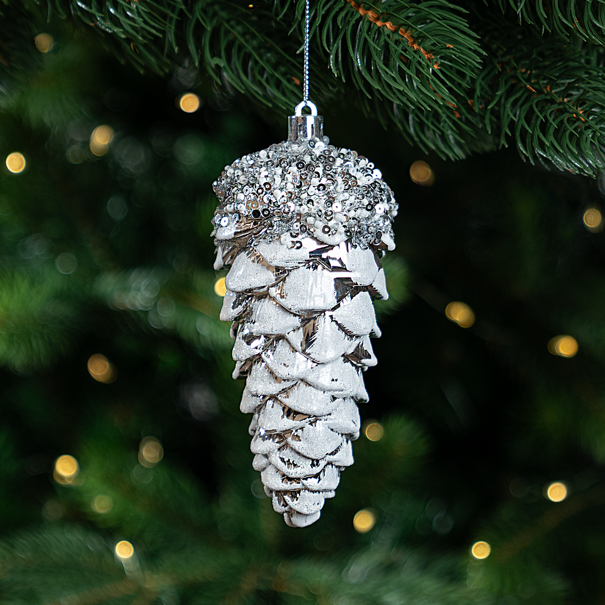 Изображение товара Украшение декоративное KREAFORTA Шишка 16 см серый