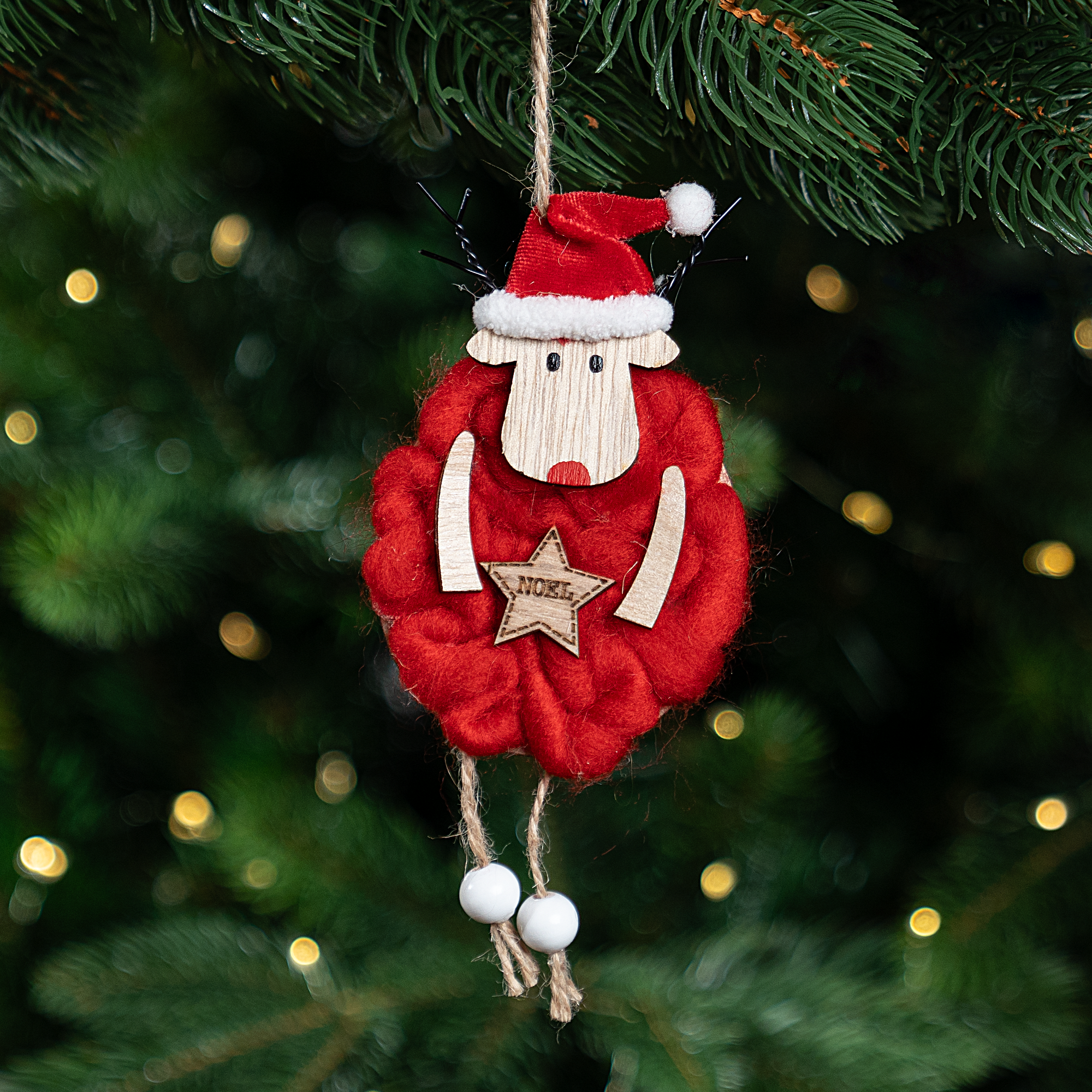 Изображение товара Украшение декоративное подвесное KREAFORTA Олень 16 см красный