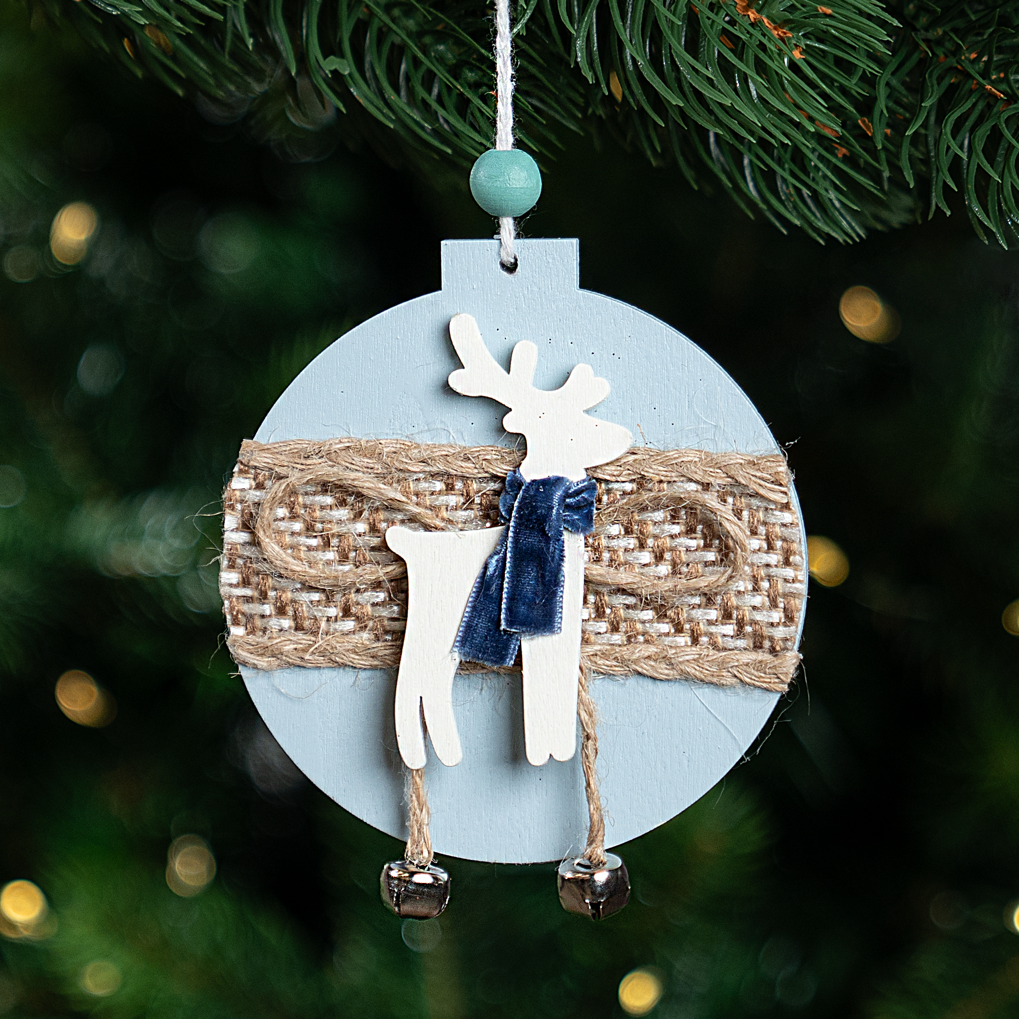 Изображение товара Украшение декоративное подвесное KREAFORTA Олень 13 см синий