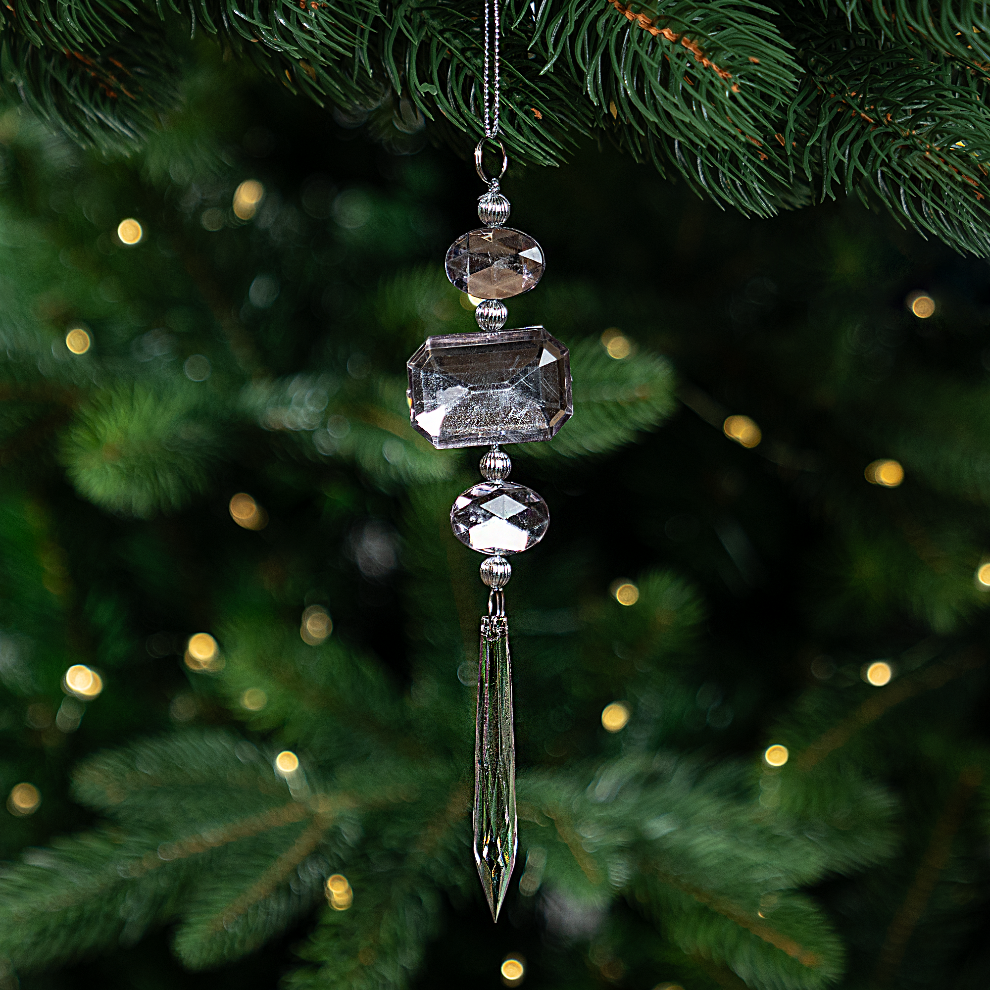 Изображение товара Украшение декоративное KREAFORTA Кристалл 25 см серый