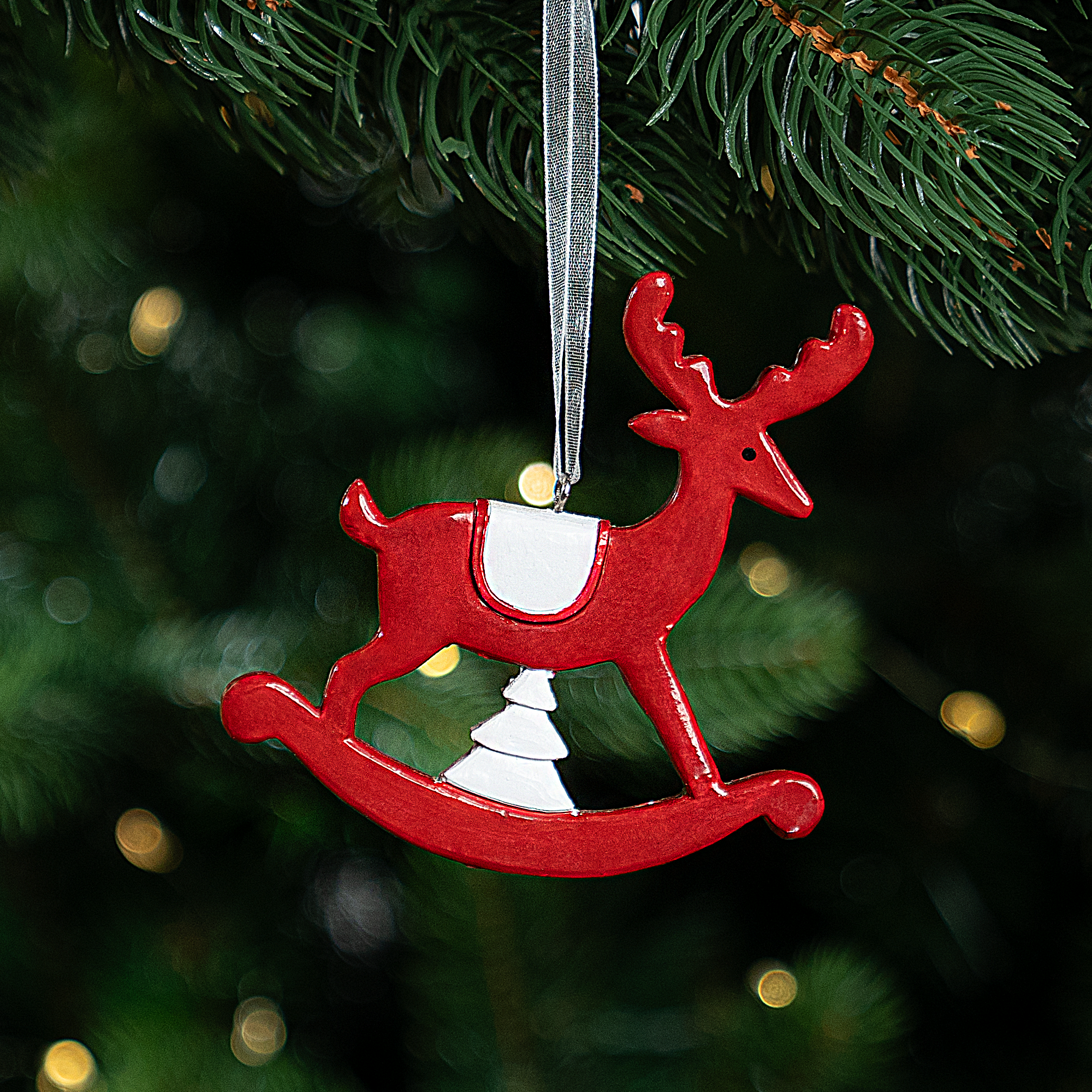 Изображение товара Украшение декоративное KREAFORTA Олень 9 см красный