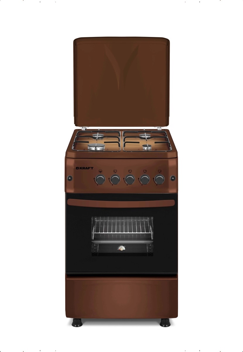 Изображение товара Газовая плита Kraft KF-FSF5423AGBR с духовкой 50x88.4x63.5 см коричневая