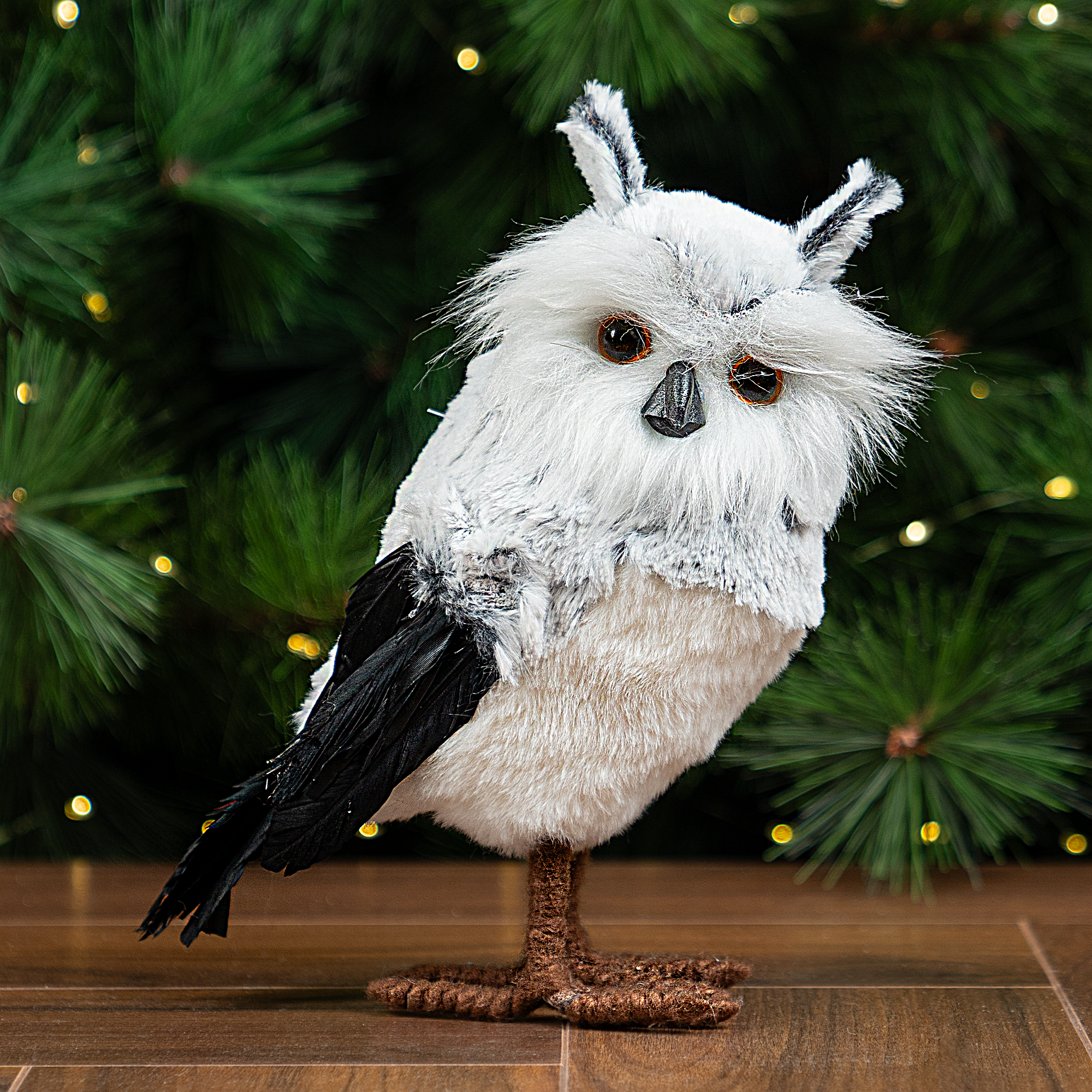 Изображение товара Декоративная фигура KREAFORTA Сова 24 см серый - украшение интерьера и подарок